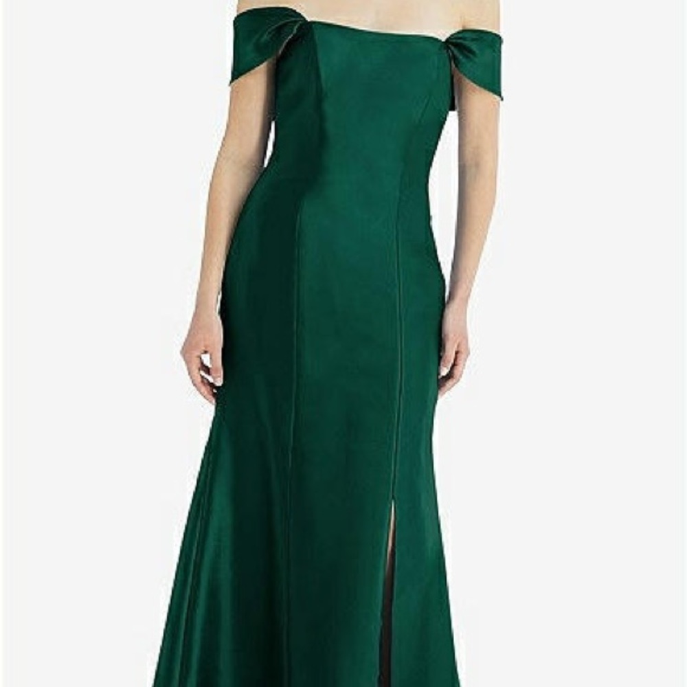 Elegant Green Off-Shoulder Dress
